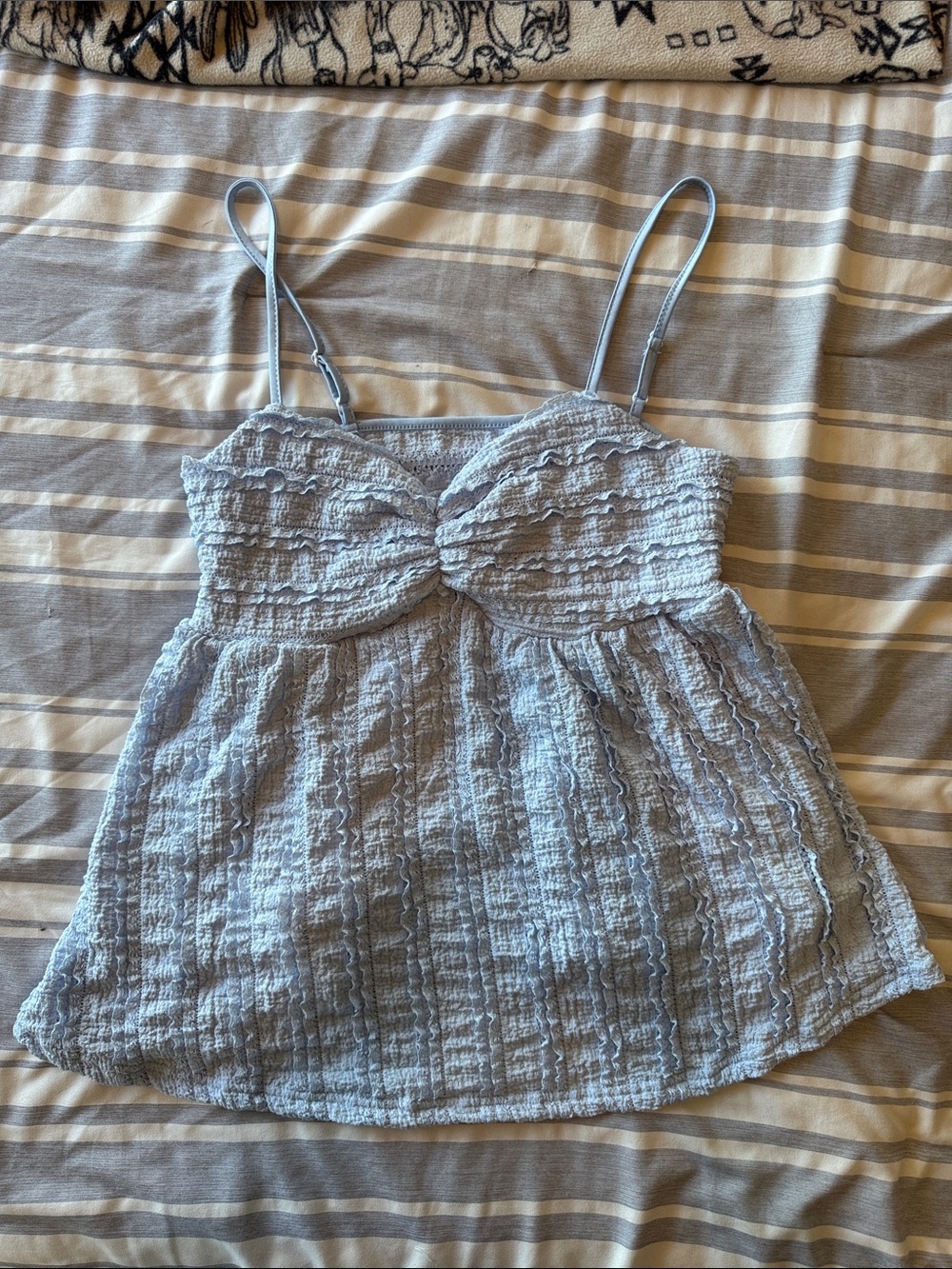 NWOT Light Blue Smocked Spaghetti Strap Women's Top